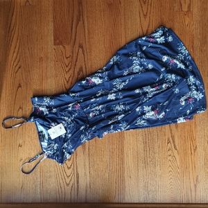 NWT YATHON Floral Blue Summer Midi Dress